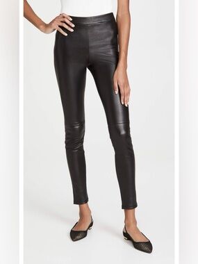 Theory Women's Adbelle L2 100% Lamb Leather Pants Size 4